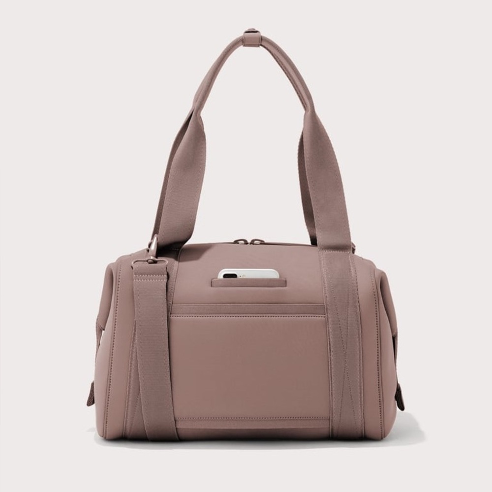 Dagne Dover Medium Landon Neoprene Carryall Duffle Gym Travel Bag in Dune - Picture 3 of 10